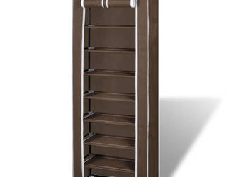 Materiałowa szafka na buty z osłoną 57 x 29 x 162 cm brązowa WM-240492