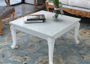 vidaXL Stolik do kawy, biały, wysoki połysk 80x80x42 cm (SKU:243379)