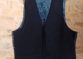 (M/L) Ted Baker/ Granatowa kamizelka garniturowa z patką z Londynu