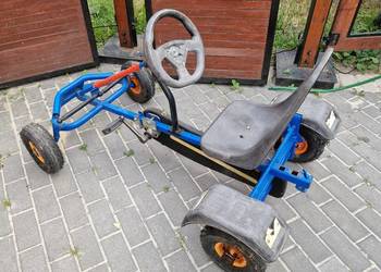 Gokard na pedały rower hamulec ręczny Niebieski