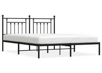 Łóżko Metalowe Czarne Rama Łóżka Ze Stelażem 160x200 cm WM-353540