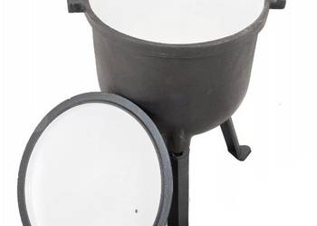 PRZECENA Kociołek myśliwski EMALIOWANY garnek żeliwny 10l