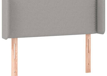 Zagłówek do łóżka z LED jasnoszary 93x16x78/88 cm tkanina WM-3123078