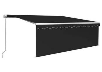 Ręcznie zwijana markiza z zasłoną 4x3 m antracytowa WM-3069299