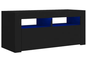 Szafka pod TV z oświetleniem LED czarna 90x35x40 cm WM-804320