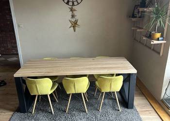 Komplet stół i stolik dębowy loft