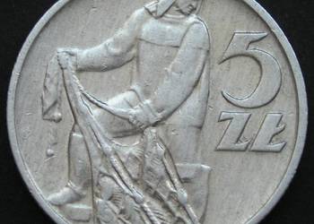POLSKA 5 ZŁOTYCH 1959 - RYBAK