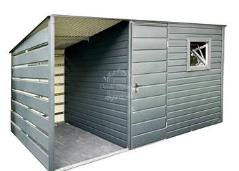Schowek - Domek Ogrodowy 3x2,5m + wiata 1,5m  Okno Antracyt ID797