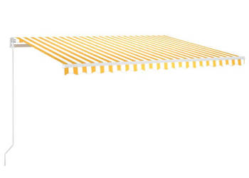 Ręcznie zwijana markiza z LED 400 x 350 cm żółto-biała WM-3068983
