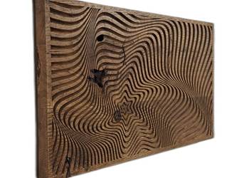 Płaskorzeźba w drewnie dębowym - dekoracja na ścianę