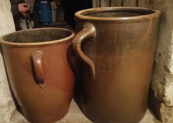 Witam sprzedam unikatowy zestaw garnków kamionkowych z powłoką ceramiczną