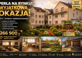 3pok, 66met, okolice Bolkowa 3 OGRÓDKI/2 GARAŻE (Wolbromek)