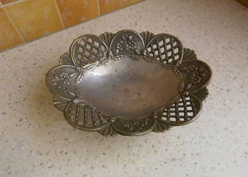 Patera miedziana z nóżkami 27cmx19cm
