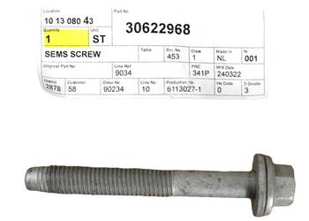 VOLVO C40 XC40 EX30 sruba przekladni kierowniczej M12x90 OE 30622968 VOLVO C40 XC40 EX30 sruba przekladni kierowniczej M12x90 OE 30622968