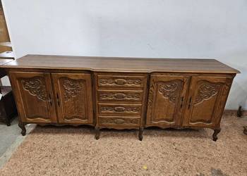 Ludwikowski komplet mebli do jadalni salonu Komoda Witryna Stół Krzesła