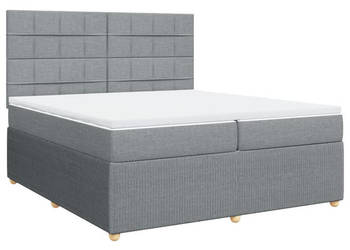 Łóżko kontynentalne z materacem jasnoszare tkanina 200x200 cm WM-3292163