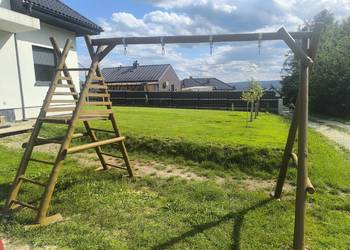 Nowy drewniany stelaż huśtawka zjeżdżalnia plac zabaw