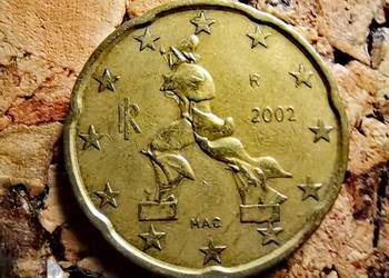 Włochy, 20 Euro Cent, Boccionis sculpture, 2002
