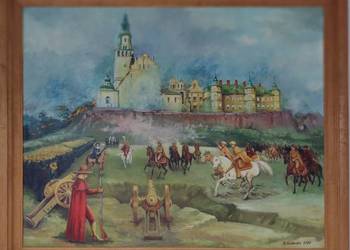 Batalistyczny historyczny Częstochowa obraz olejny120x150