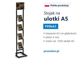Czarny stojak na ulotki A5 z 4 kieszeniami do gabinetu i hotelu P99bA5