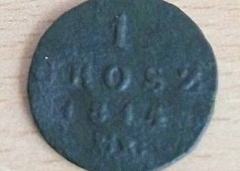 KSIĘSTWO WARSZAWSKIE 1 GROSZ 1814 r I.B -MIEDZ