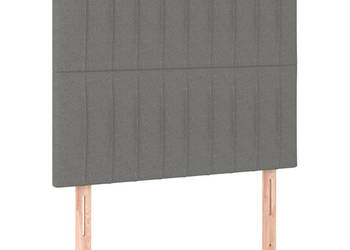 Zagłówek do łóżka z LED ciemnoszary 100x5x118/128 cm tkanina WM-3122653