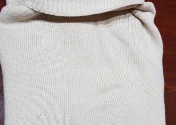 sweter, golf, biały,  ciepły