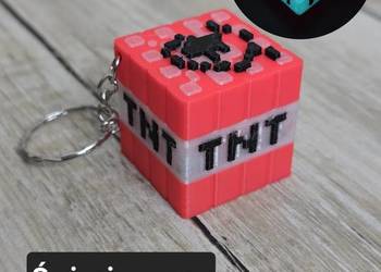 Brelok Minecraft TNT - Świeci w nocy! - Druk 3D Keychain mixGadzet