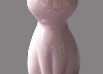 Urocza dekoracja figurka ceramiczna różowy kotek