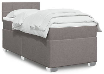 Łóżko kontynentalne z materacem taupe tkanina 80x200 cm WM-3285719