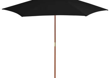 Parasol ogrodowy na drewnianym słupku czarny 270 cm WM-313762
