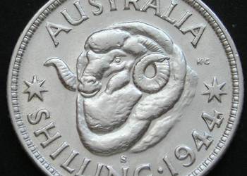AUSTRALIA 1 SHILLING 1944 - OWCA - JERZY 6 - SREBRO
