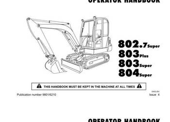 JCB 802, 803, PLUS, SUPER, 804 SUPER instrukcja obsługi JCB 802, 803, PLUS, SUPER, 804 SUPER instrukcja obsługi