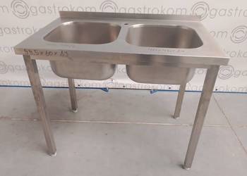 Stół ze zlewem 2-komorowym skręcany 100x60x85