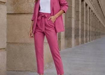Garnitur damski plus size przytłumiony róż /R-44