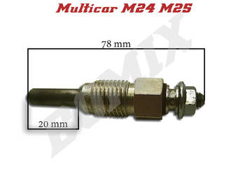 Świeca żarowa cienka krótka / długa Multicar M24 M25  M-07-08