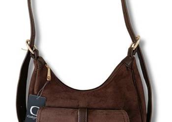 Brązowa torebka damska z szerokim paskiem regulowanym instagramka