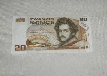 Banknot 20 schilling austriackich 1986r.