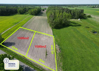 Działka o powierzchni 1500m2 w Łomazach