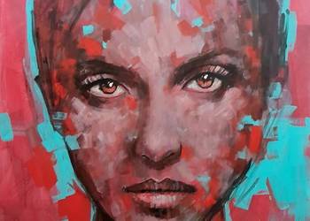 2 x Praca W.Zwolińskiego " TWARZ KOBIETY " wym. 60x70 cm