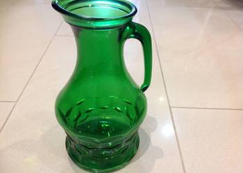 Dzbanek Szklany Zielone Szkło Stary Sygnowany Dzbanek Szklany Zielone Szkło Stary Sygnowany