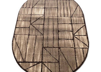 DYWAN OWALNY 160X230 GĘSTY WŁOS LAILA 15845 BROWN NOWOCZESNY MIĘKKIE RUNO