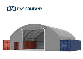 12x12m Namiot ZADASZENIE do kontener WEJŚCIE+WJAZD