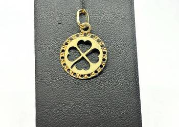 Nowa złota zawieszka pr 585 0,42g Koniczynka