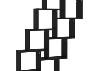 Półka ścienna w formie kostek czarna 90x15x119 cm WM-807179