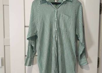 Koszula w paski wiosenna marynarska H&M zielona XS/S/M