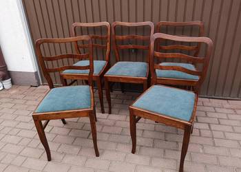 Krzesła ART-DECO Stare Antyk Komplet 5 Sztuk Po Renowacji Okazja.