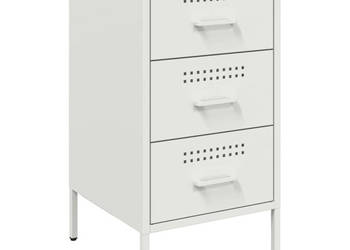 Szafka nocna biała 36x39x68 cm stal WM-843088