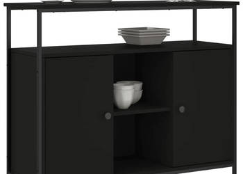 Szafka czarna 100x35x80 cm materiał drewnopochodny WM-835499