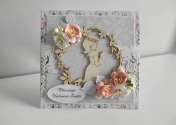 Kartka w pudełku ręcznie robiona na Komunię Świętą 2